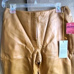 Leather pants gold NWT
